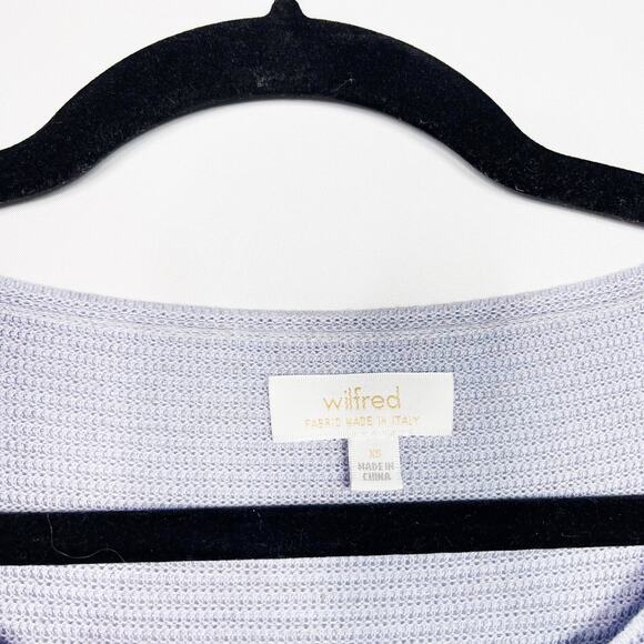 Aritzia Wilfred XSmall Light Blue Purple Blanchard Sweater 3/4 Sleeve Textured - Picture 6 of 8